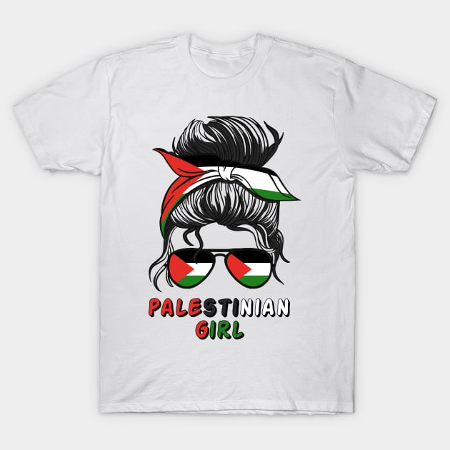 Palestine Palestinian Flag Girls Palestinian Girl Mom T-Shirt by qwertydesigns